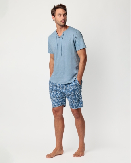 ADMAS Pijama Manga Corta Ibiza Trip para Hombre AZUL