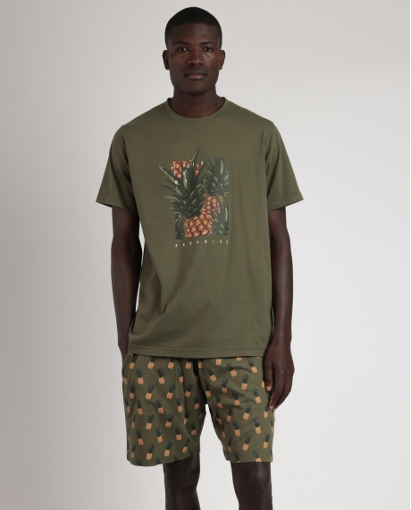 ADMAS Pijama Manga Corta Generals para Hombre CAQUI