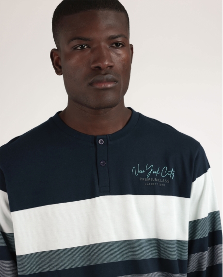 ADMAS Pijama Manga Larga New York City para Hombre AZUL 2