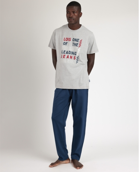 LOIS Pijama Manga Corta Leader para Hombre GRIS JASPE
