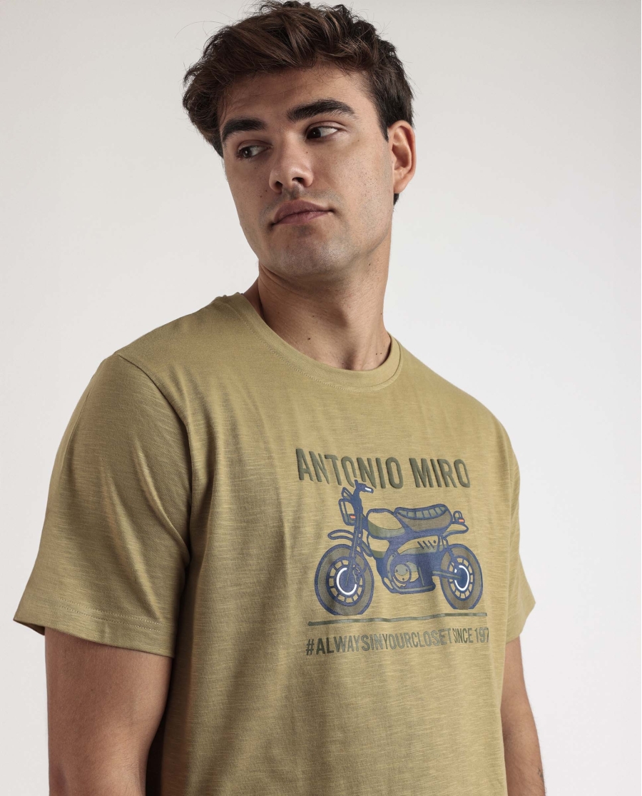 ANTONIO MIRO Pijama Manga Corta Caferacer para Hombre CAQUI