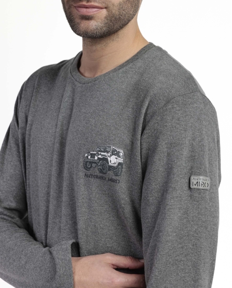 ANTONIO MIRO Pijama Manga Larga Suv para Hombre GRIS JASPE 2