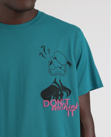 DISNEY Pijama Manga Corta Overthink It para Hombre OCEANO 2