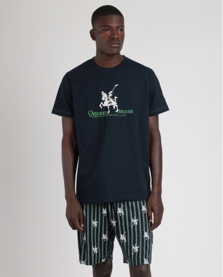 DISNEY Pijama Manga Corta Mickey Social Club para Hombre MARINO