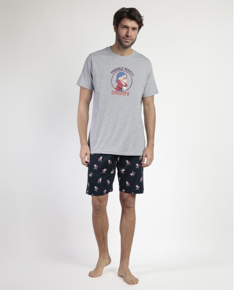 DISNEY Pijama Manga Corta Generals para Hombre GRIS JASPE