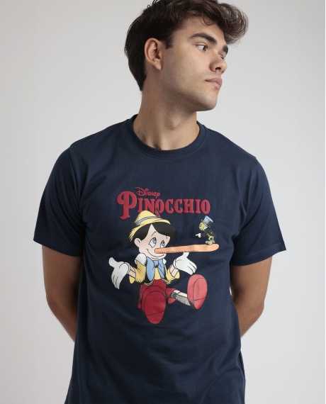 DISNEY Pijama Manga Corta Classic Pinocchio para Hombre MARINO 2