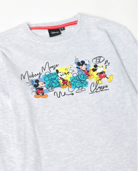 DISNEY Pijama Manga Larga Original Mickey para Niño GRIS JASPE 2