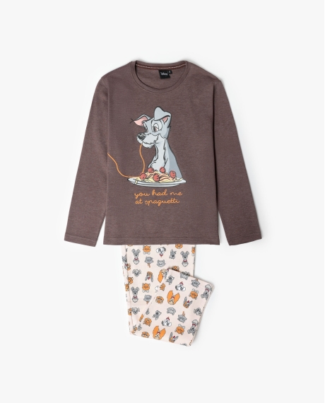 DISNEY Pijama Manga Larga Love Dinner para Niño CHOCOLATE