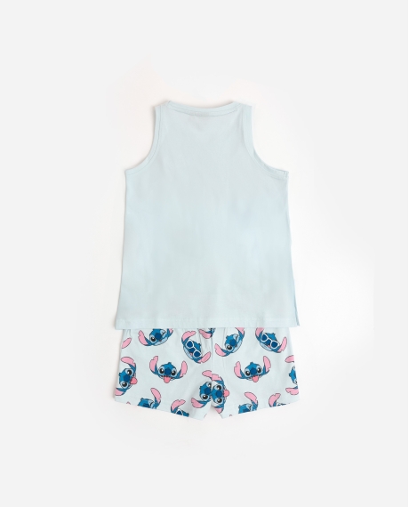 DISNEY Pijama Sin Mangas Stitches para Niña AZUL 2