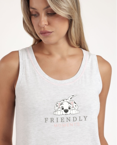 DISNEY Pijama Sin Mangas Dalmatians para Mujer GRIS JASPE 2