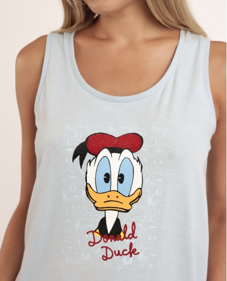 DISNEY Pijama Sin Mangas Donald Vintage para Mujer AZUL 2