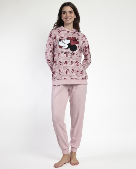 DISNEY Pijama Manga Larga Minnie Gen Z para Mujer CEREZA