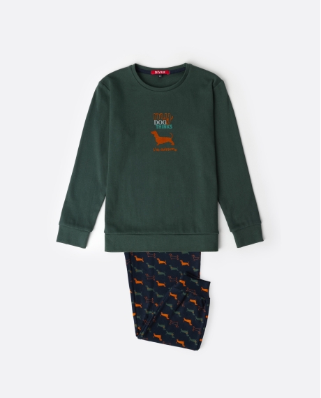 DIVER Pijama Manga Larga My Dog para Niño CAQUI