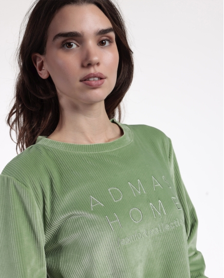 ADMAS HOME Pijama Manga Larga Terciopelo Adm Home para Mujer VERDE 2