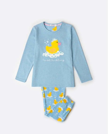 ADMAS Pijama Manga Larga Sweet Duckling para Niña AZUL
