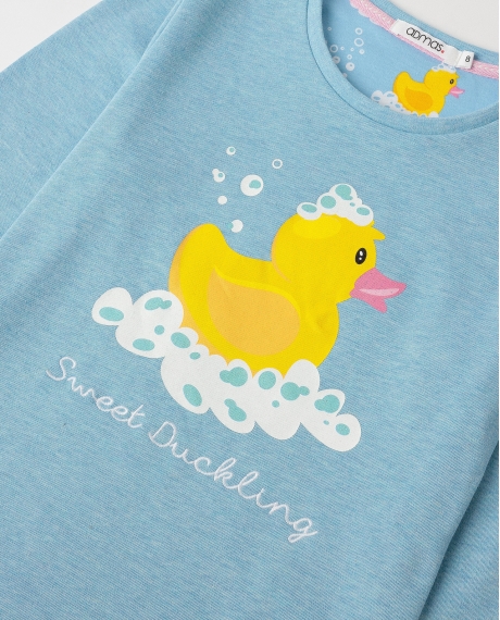 ADMAS Pijama Manga Larga Sweet Duckling para Niña AZUL 2