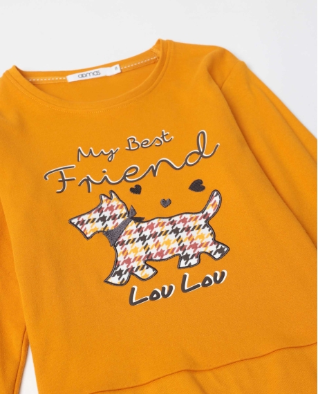 ADMAS Pijama Manga Larga Lou Lou Returns para Niña MOSTAZA 2