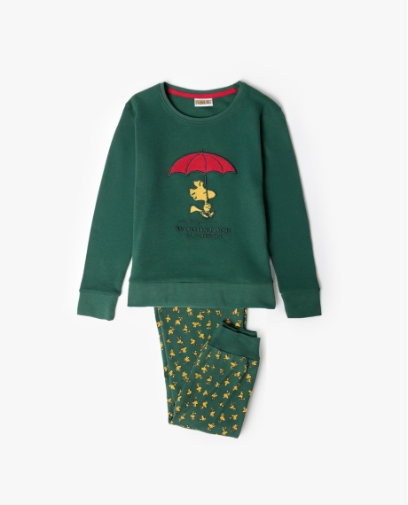 PEANUTS Pijama Manga Larga Green Classic Peanuts para Niña VERDE