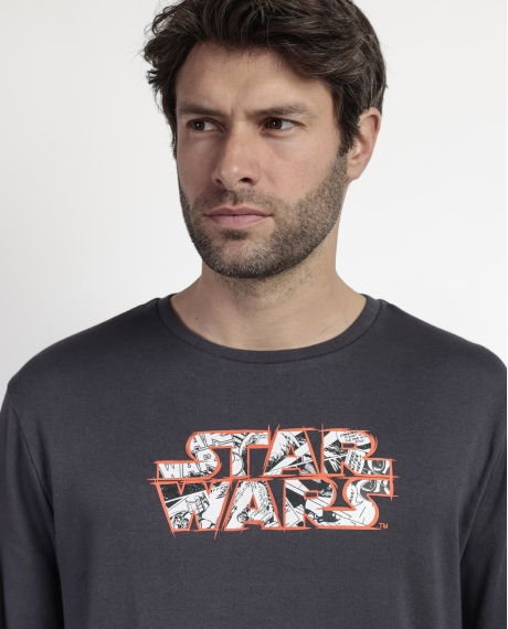 STAR WARS Pijama Manga Larga Comic B&W para Hombre MARENGO 2