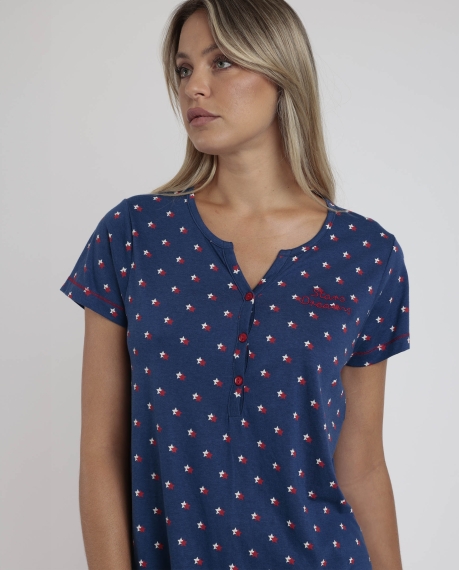 ADMAS Pijama Manga Corta Stares Dreams para Mujer MARINO 2