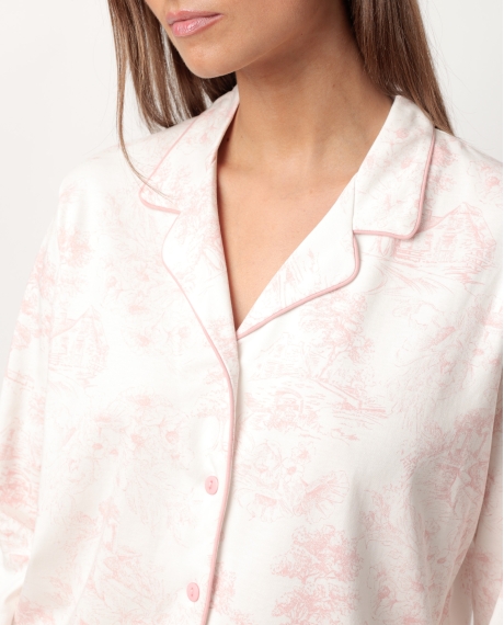ADMAS CLASSIC Pijama Manga Larga Abierto Toile De Jouy para Mujer MAQUILLAJE 2