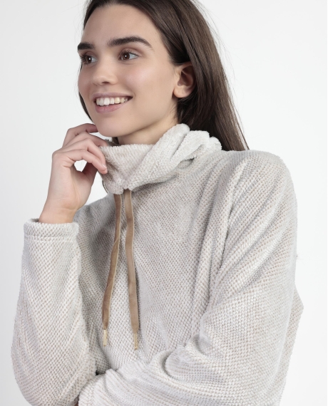 ADMAS Pijama Manga Larga Cuello Alto Calentito Enjoy Every Moment para Mujer PIEDRA 2