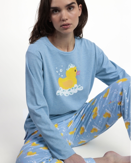 ADMAS Pijama Manga Larga Sweet Duckling para Mujer AZUL 2