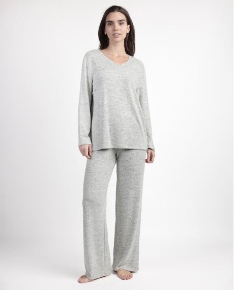 ADMAS GARDEN Pijama Manga Larga Punto Cretona para Mujer VERDE