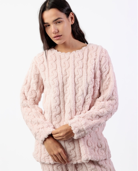 ADMAS HOME Pijama Manga Larga Calentito Chains Home para Mujer ROSA 2