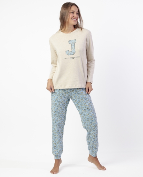 ADMAS Pijama Manga Larga J Joyful Department para Mujer BEIGE JASPE