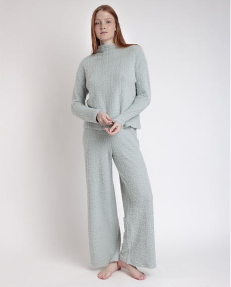 ADMAS HOME Pijama Manga Larga Furry para Mujer AQUA