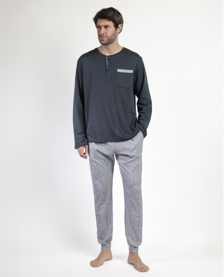 ADMAS CLASSIC Pijama Manga Larga Tapeta Harris para Hombre MARENGO