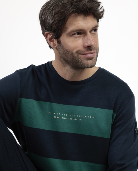 ADMAS Pijama Manga Larga The Way You See para Hombre MARINO 2