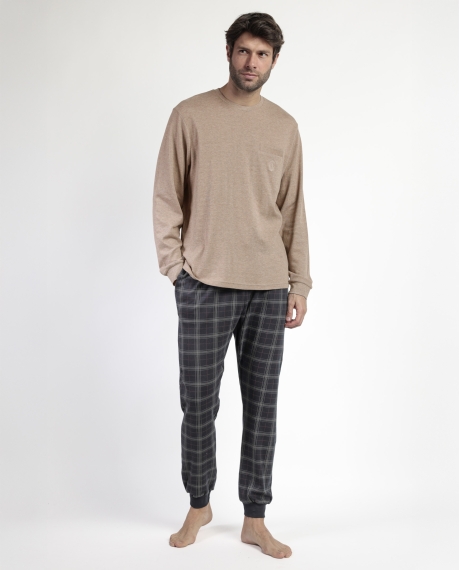 ADMAS CLASSIC Pijama Manga Larga Cinnamon para Hombre CAMEL