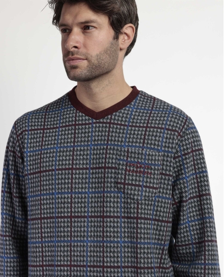 ADMAS MAGNIFIC Pijama Manga Larga Royals para Hombre GRANATE 2