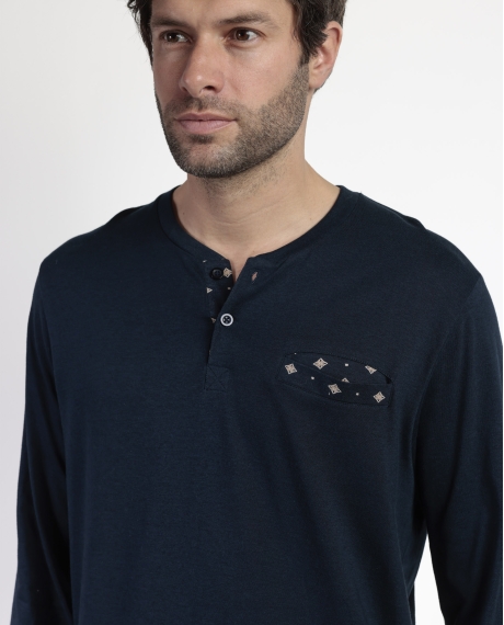 ADMAS CLASSIC Pijama Manga Larga Tapeta Classic Tie para Mujer MARINO 2