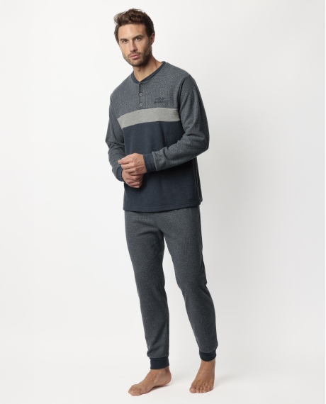 ADMAS MAGNIFIC Pijama Manga Larga Tapeta Grigio para Hombre GRIS