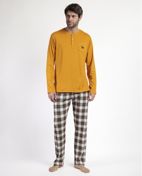 ADMAS Pijama Manga Larga Tapeta Lou Lou Returns para Hombre MOSTAZA