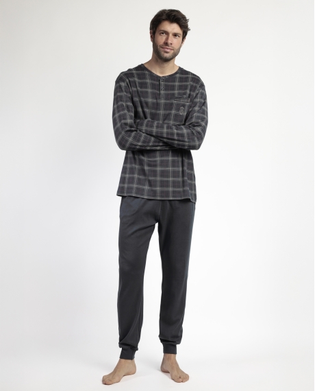 ADMAS CLASSIC Pijama Manga Larga Tapeta Cinnamon para Hombre MARENGO