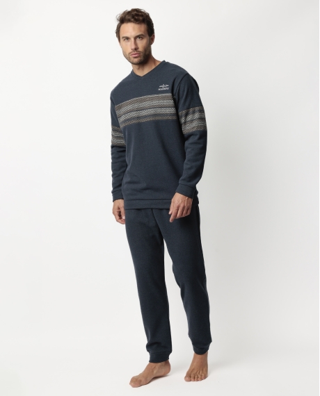 ADMAS MAGNIFIC Pijama Manga Larga Magno para Hombre MARINO