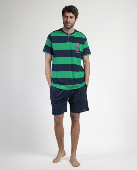 PADDINGTON Pijama Manga Corta Rugby Paws para Hombre MARINO