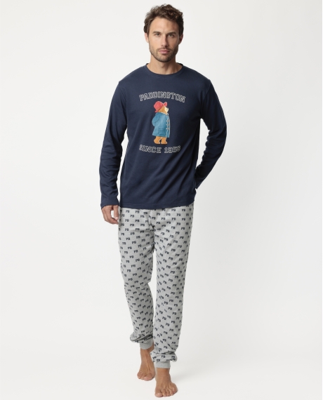 PADDINGTON Pijama Manga Larga Varsity para Hombre MARINO