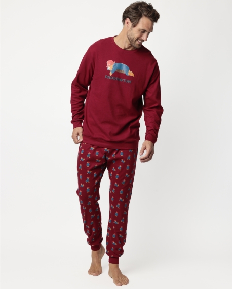 PADDINGTON Pijama Manga Larga Garnet para Hombre BURDEOS