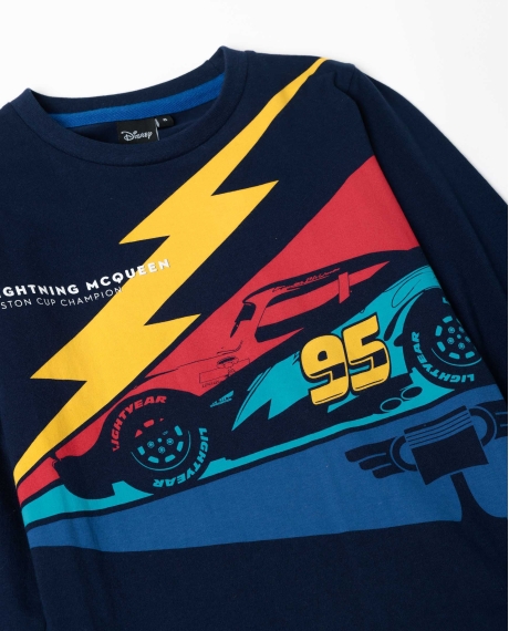 CARS Pijama Manga Larga Lightning Mcqueen para Niño MARINO 2