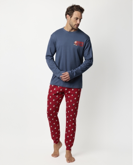 DISNEY Pijama Manga Larga Not Today Grumpy para Hombre AZUL