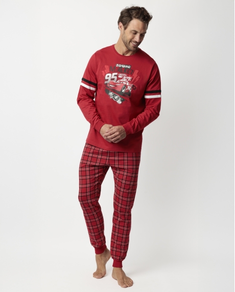 CARS Pijama Manga Larga Punk Queen para Hombre ROJO