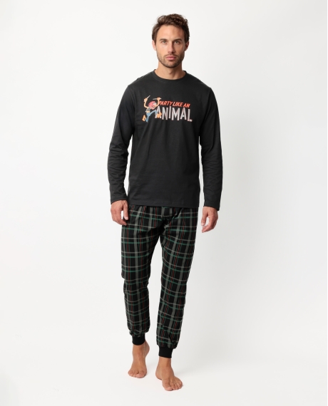 DISNEY MUPPETS Pijama Manga Larga Party Animal para Hombre MARRON