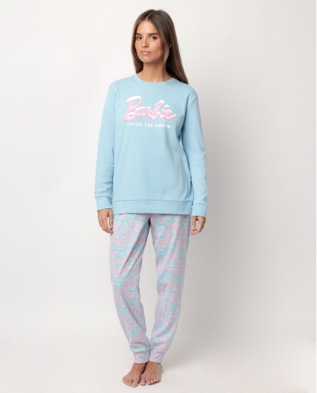BARBIE Pijama Manga Larga Apres Ski para Mujer AZUL