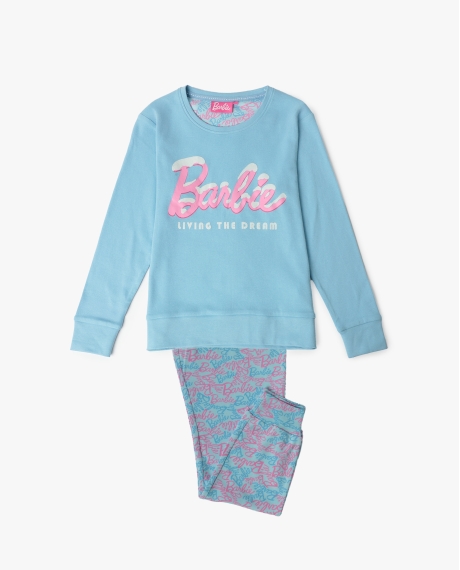 BARBIE Pijama Manga Larga Apres Ski para Niña AZUL
