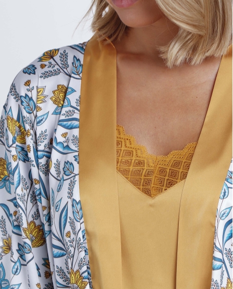 ADMAS GARDEN Bata Manga Larga Bright Jardin para Mujer MOSTAZA 2